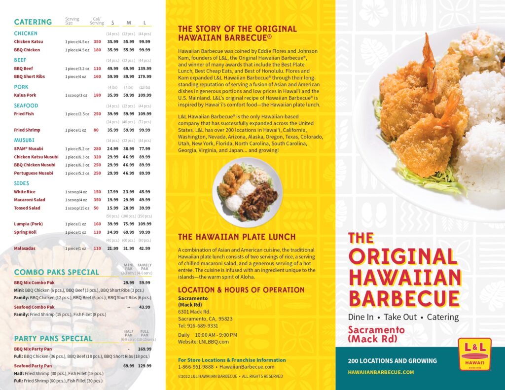 Menu | L&L Hawaiian BBQ